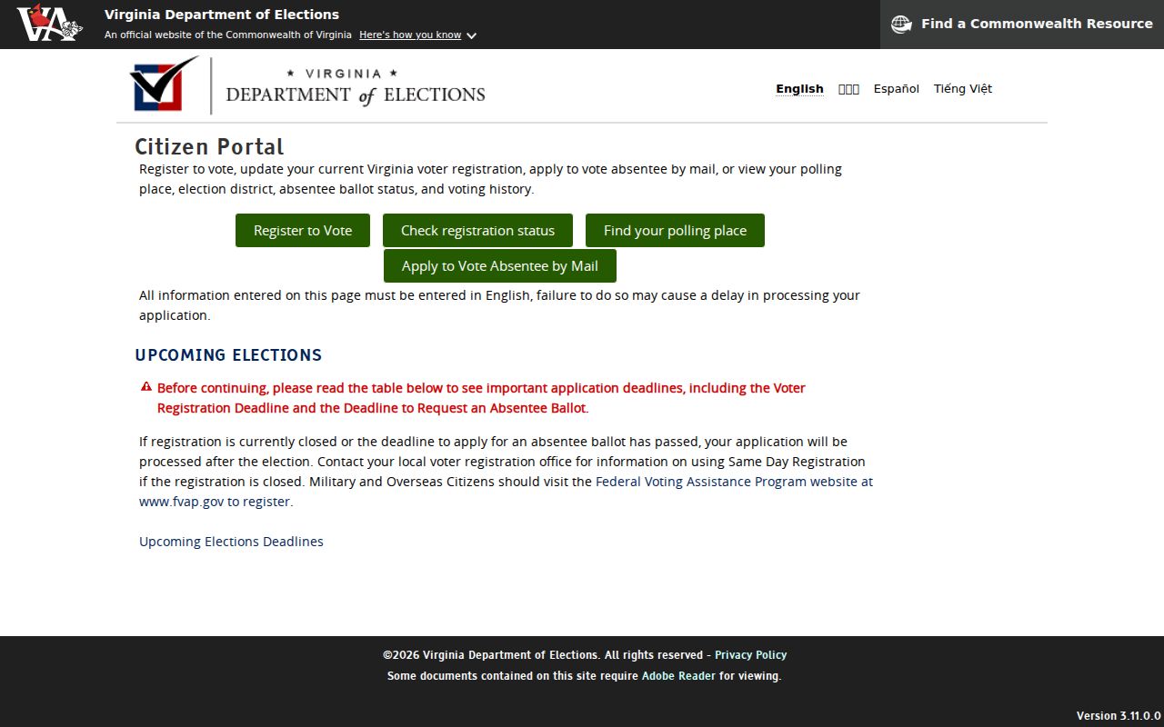 Herndon residents directory Virginia Citizen Portal entry page